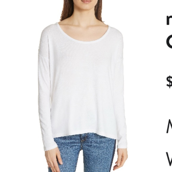 RAG & BONE JEAN Florence Cutout Back Long Sleeve Top in White - Picture 1 of 7